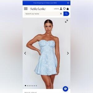 Selfie Leslie - Savanna Corset Bodice Mini Dress Blue
